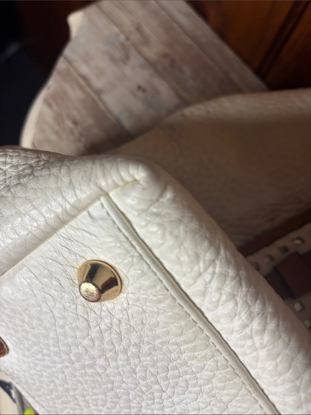 Asia Bellucci white genuine leather satchel - Picture 13 of 16